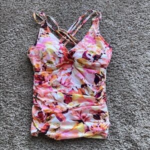 La Blanca Pink and Orange tankini top. 8 NWOT